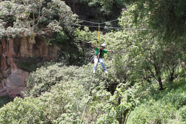 Tirolina en Malinalco